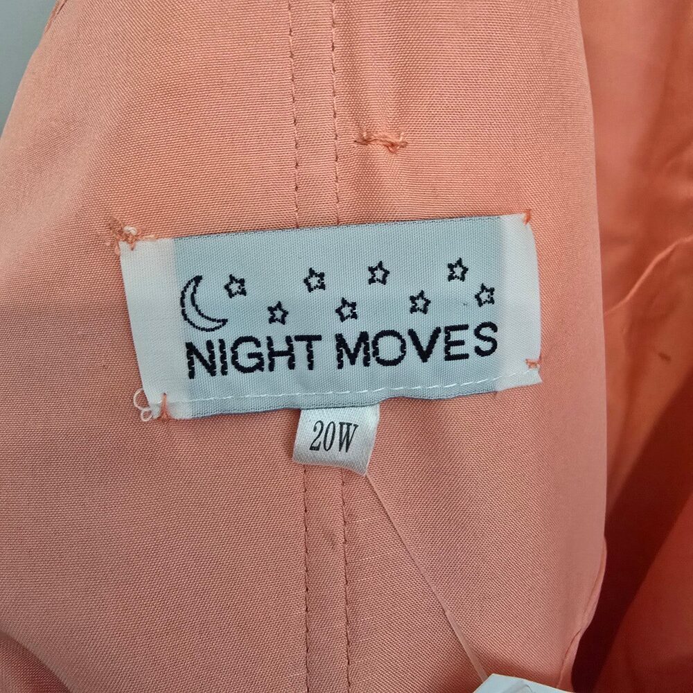 Night Moves Coral Chiffon Evening Gown Size 20W Beaded Formal Dress Flowy & Ele - Picture 10 of 11